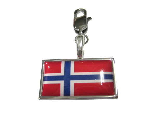 Thin Bordered Norway Flag Pendant Zipper Pull Charm