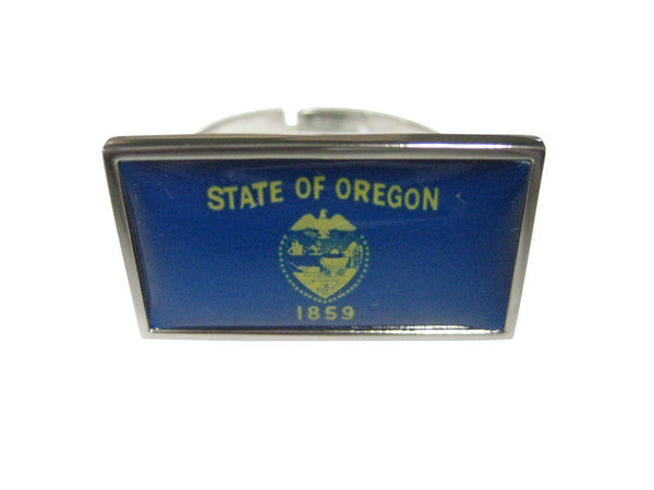 Thin Bordered Oregon State Flag Adjustable Size Fashion Ring