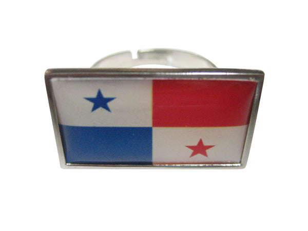 Thin Bordered Panama Flag Adjustable Size Fashion Ring