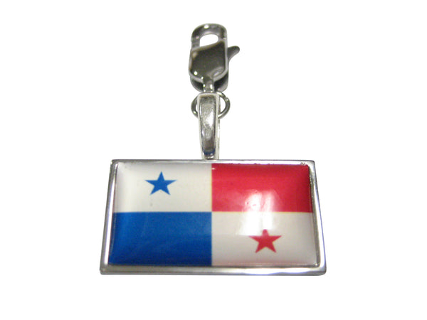 Thin Bordered Panama Flag Pendant Zipper Pull Charm
