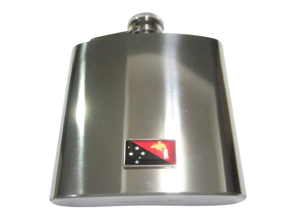 Thin Bordered Papua New Guinea Flag 6oz Flask