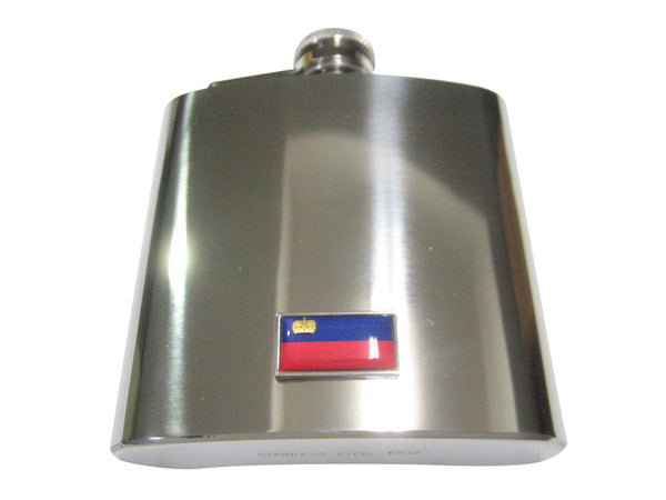 Thin Bordered Principality of Liechtenstein Flag 6oz Flask