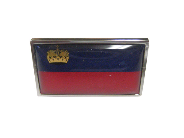 Thin Bordered Principality of Liechtenstein Flag Adjustable Size Fashion Ring