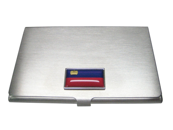 Thin Bordered Principality of Liechtenstein Flag Business Card Holder