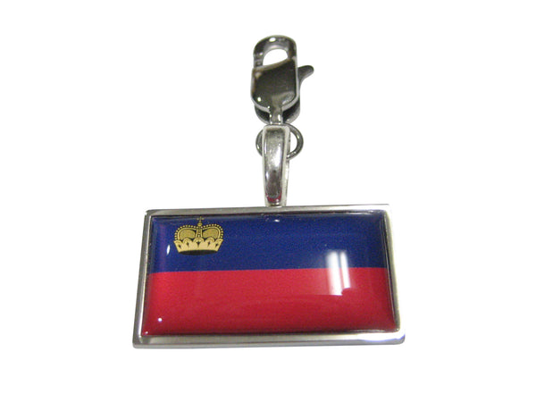 Thin Bordered Principality of Liechtenstein Flag Pendant Zipper Pull Charm