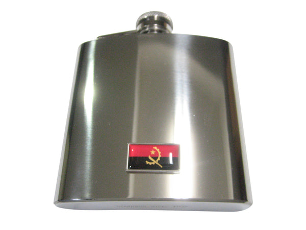 Thin Bordered Republic of Angola Flag 6oz Flask