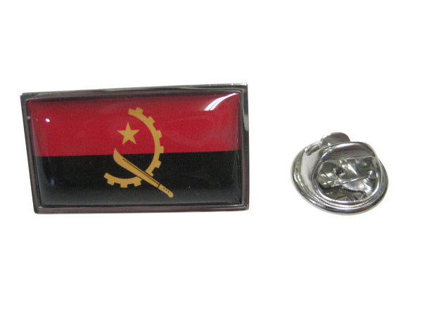 Thin Bordered Republic of Angola Flag Lapel Pin