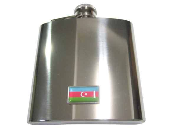 Thin Bordered Republic of Azerbaijan Flag 6oz Flask