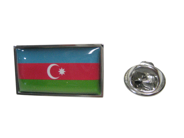 Thin Bordered Republic of Azerbaijan Flag Lapel Pin