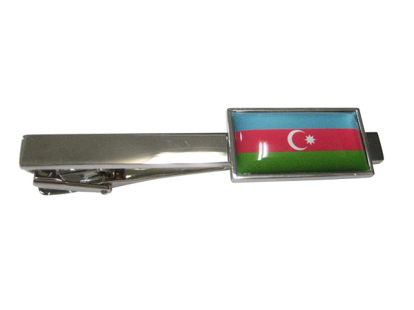 Thin Bordered Republic of Azerbaijan Flag Tie Clip