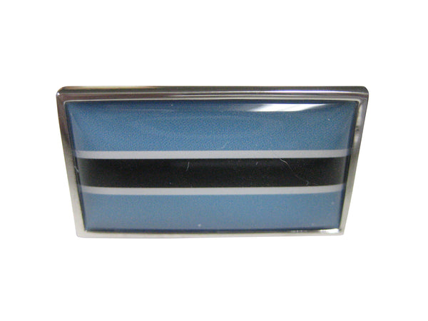 Thin Bordered Republic of Botswana Flag Adjustable Size Fashion Ring