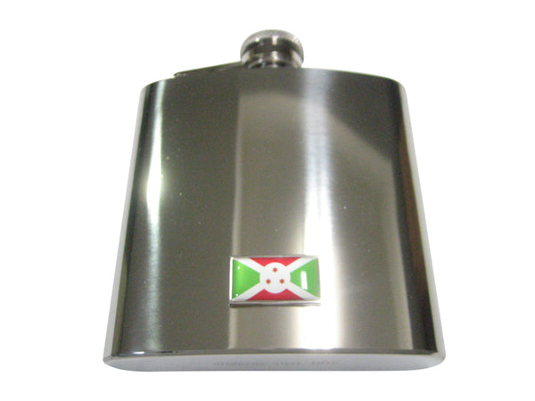 Thin Bordered Republic of Burundi Flag 6oz Flask