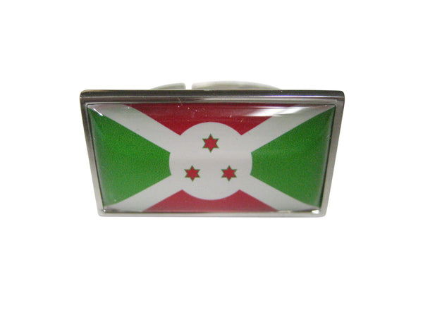 Thin Bordered Republic of Burundi Flag Adjustable Size Fashion Ring