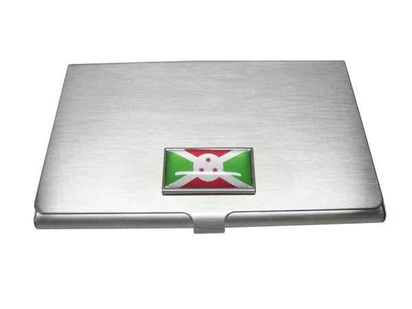 Thin Bordered Republic of Burundi Flag Business Card Holder