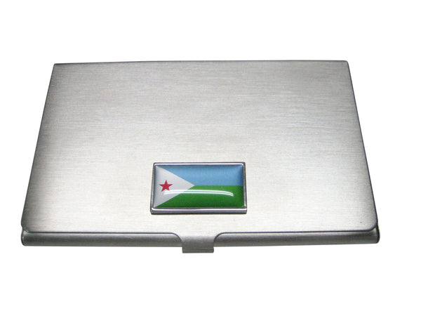Thin Bordered Republic of Djibouti Flag Business Card Holder