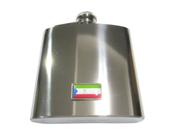 Thin Bordered Republic of Equatorial Guinea Flag 6oz Flask