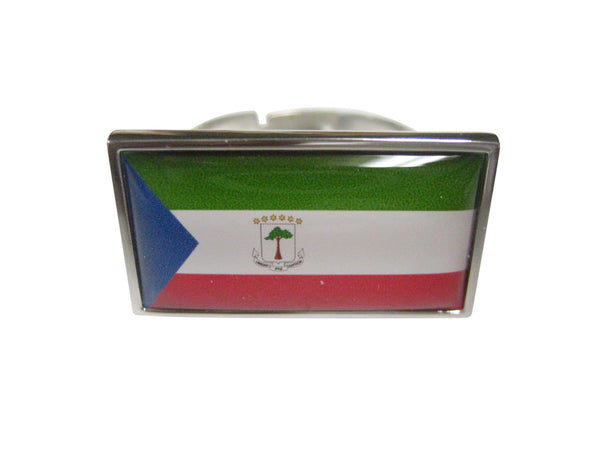 Thin Bordered Republic of Equatorial Guinea Flag Adjustable Size Fashion Ring