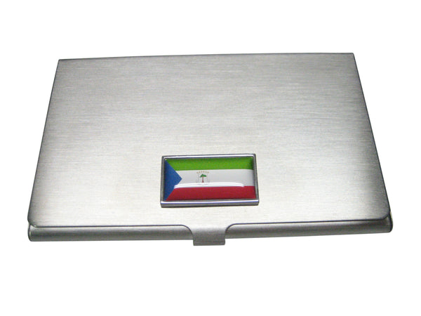 Thin Bordered Republic of Equatorial Guinea Flag Business Card Holder