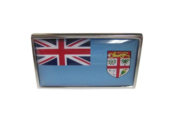Thin Bordered Republic of Fiji Flag Adjustable Size Fashion Ring