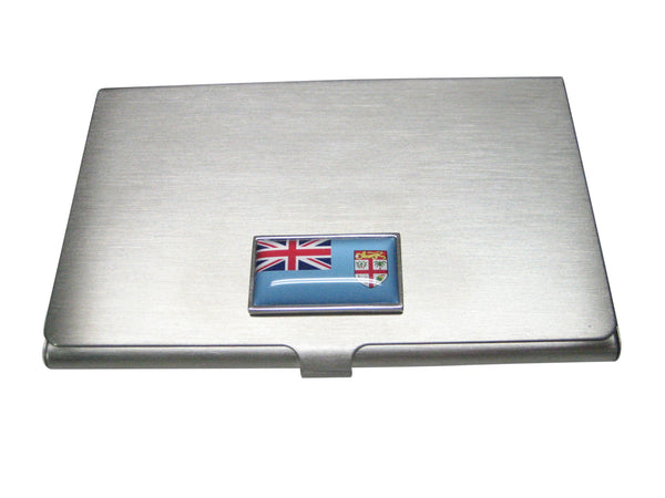 Thin Bordered Republic of Fiji Flag Business Card Holder