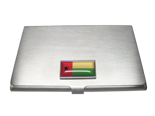 Thin Bordered Republic of Guinea-Bissau Flag Business Card Holder