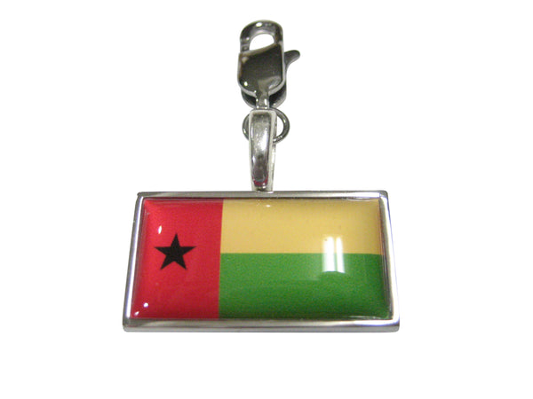 Thin Bordered Republic of Guinea-Bissau Flag Pendant Zipper Pull Charm