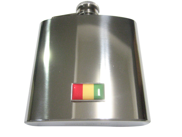 Thin Bordered Republic of Guinea Flag 6oz Flask