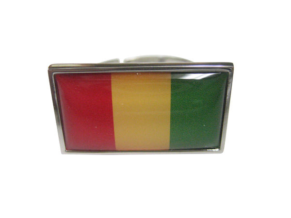 Thin Bordered Republic of Guinea Flag Adjustable Size Fashion Ring