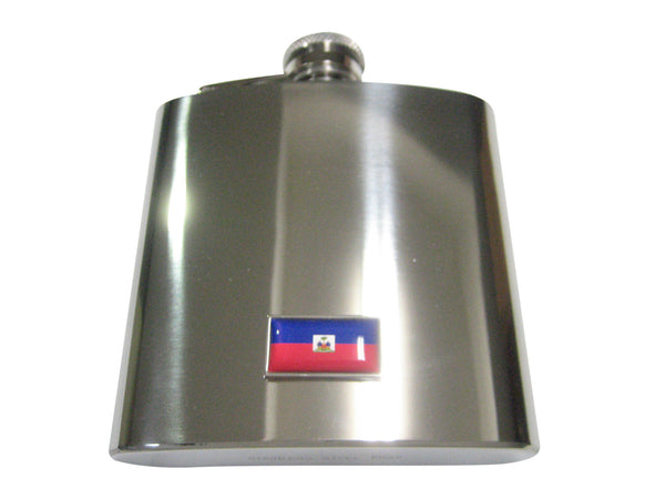 Thin Bordered Republic of Haiti Flag 6oz Flask