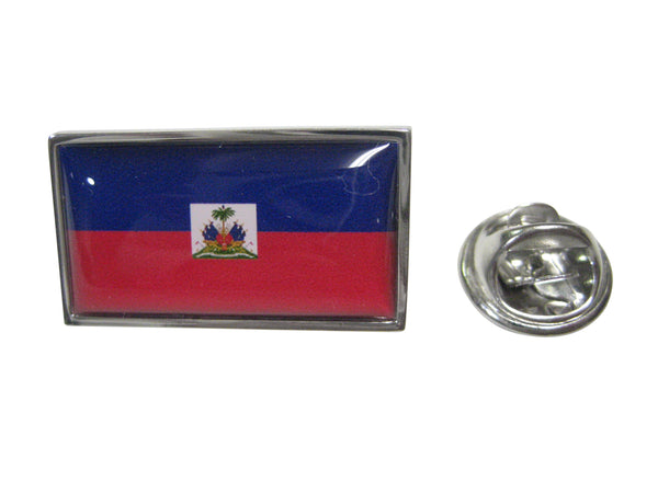 Thin Bordered Republic of Haiti Flag Lapel Pin