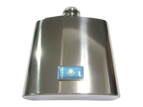 Thin Bordered Republic of Kazakhstan Flag 6oz Flask