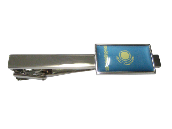 Thin Bordered Republic of Kazakhstan Flag Tie Clip