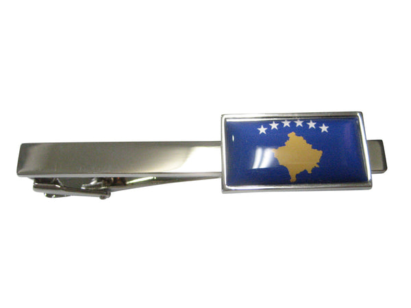 Thin Bordered Republic of Kosovo Flag Tie Clip
