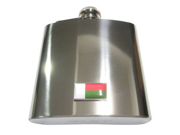Thin Bordered Republic of Madagascar Flag 6oz Flask