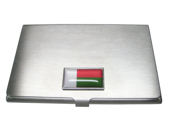 Thin Bordered Republic of Madagascar Flag Business Card Holder