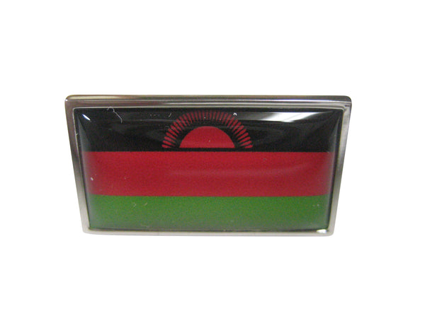 Thin Bordered Republic of Malawi Flag Adjustable Size Fashion Ring