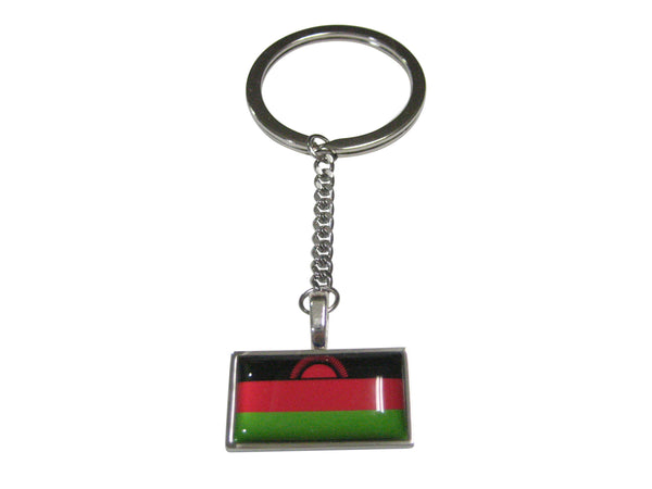Thin Bordered Republic of Malawi Flag Pendant Keychain