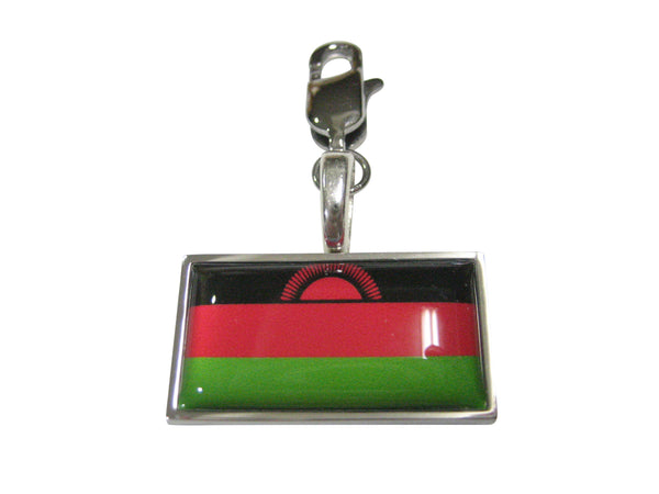 Thin Bordered Republic of Malawi Flag Pendant Zipper Pull Charm