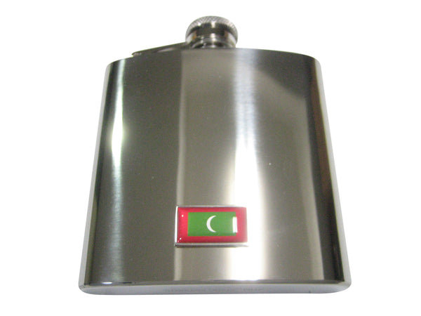 Thin Bordered Republic of Maldives Flag 6oz FLask