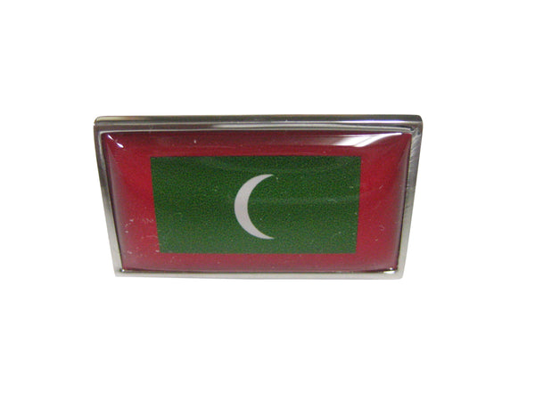 Thin Bordered Republic of Maldives Flag Adjustable Size Fashion Ring