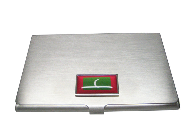 Thin Bordered Republic of Maldives Flag Business Card Holder