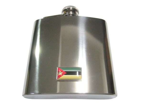 Thin Bordered Republic of Mozambique Flag 6oz Flask