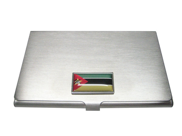 Thin Bordered Republic of Mozambique Flag Business Card Holder