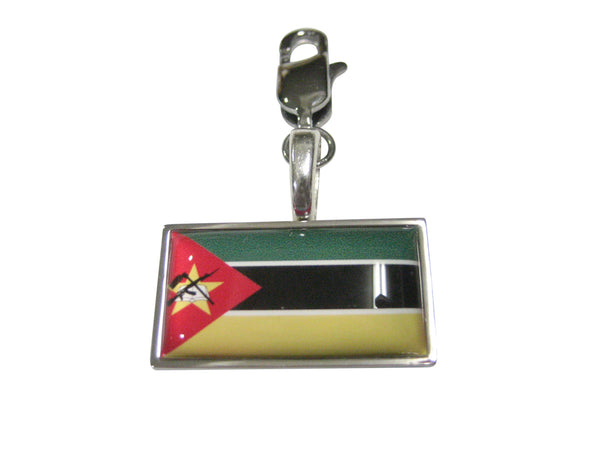 Thin Bordered Republic of Mozambique Flag Pendant Zipper Pull Charm