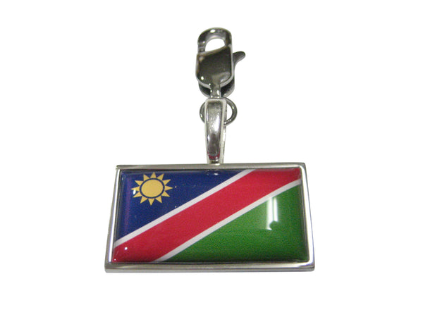 Thin Bordered Republic of Namibia Flag Pendant Zipper Pull Charm
