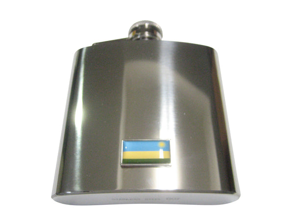 Thin Bordered Republic of Rwanda Flag 6oz Flask