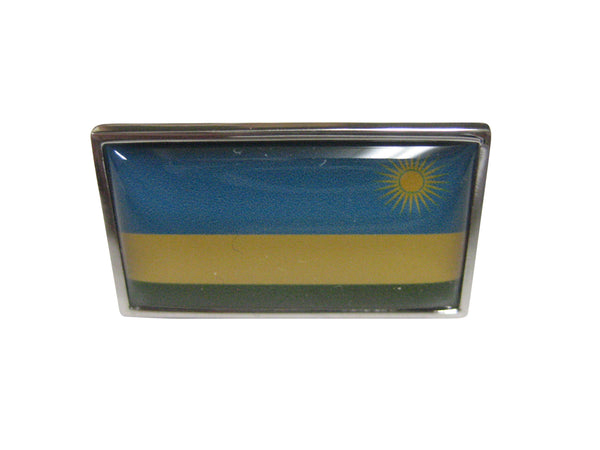 Thin Bordered Republic of Rwanda Flag Adjustable Size Fashion Ring