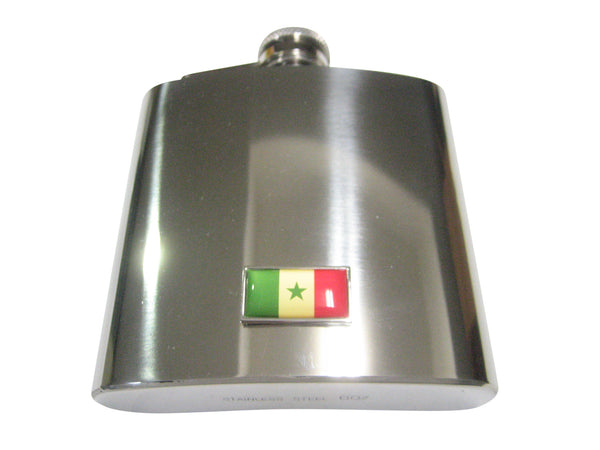 Thin Bordered Republic of Senegal Flag 6oz Flask