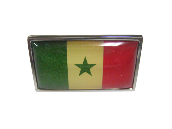 Thin Bordered Republic of Senegal Flag Adjustable Size Fashion Ring