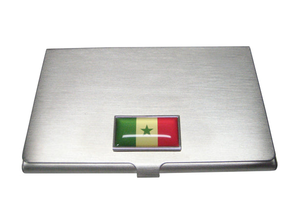 Thin Bordered Republic of Senegal Flag Business Card Holder